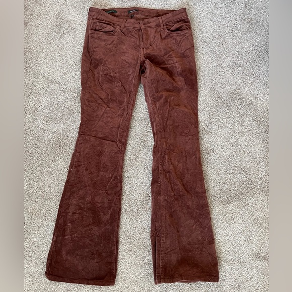 Brown suede low-ride bell bottoms - Picture 1 of 2